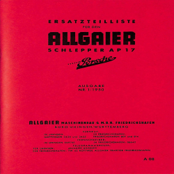 Ersatzteilliste für den Allgaier Schlepper AP17, onderdelenlijst