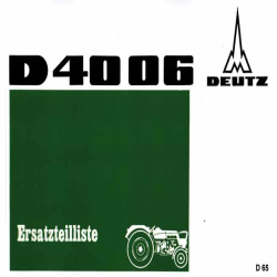 Ersatzteilliste Deutz D4006, onderdelenlijst