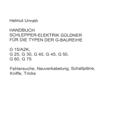 Handbuch Schlepper-Elektrik Güldner 