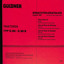 Ersatzteilliste Güldner Dieseltraktoren Type G 30 / G 30 S 