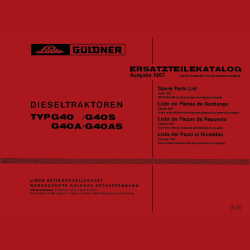 Ersatzteilliste  Güldner Dieseltraktoren Type G 40/G 40 A/Toledo