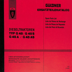 Ersatzteilliste Güldner Dieseltraktoren Type  G 45/G 45 A