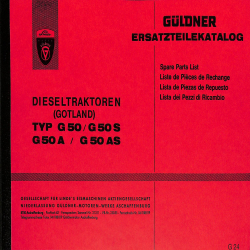 Ersatzteilliste Güldner Dieseltraktoren Type  G 50/G 50 A/Gotland