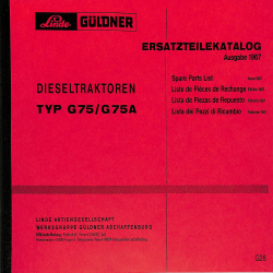 Ersatzteilliste Güldner Dieseltraktoren Type  G 75/G 75 A