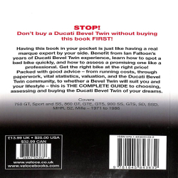 Ducati Bevel Twins 750 GT, Sport & SS, 860 GT, GTE, GTS, 900 SS, GTS, SD SSD MHR, S2 Mille, 1971 to 1986